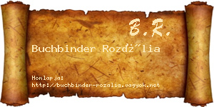 Buchbinder Rozália névjegykártya
